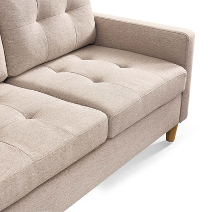 Modway Furniture 87" Beige Polyester Blend Sofa with Ottoman - Stylish Comfort, Natural Legs & Removable Cushions! - 544960-HOMEROOTS