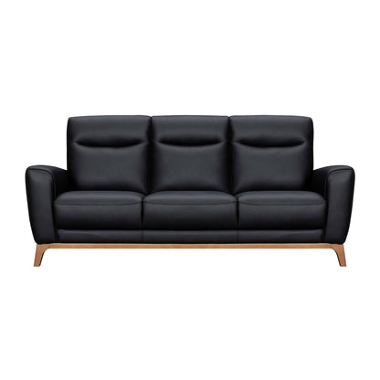 Modway Furniture 83" Luxurious Black Leather Sofa with Elegant Brown Legs - Comfort, Style, and Superior Support! - 546407-HOMEROOTS