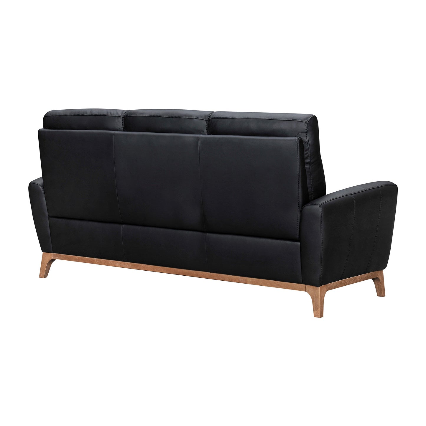 Modway Furniture 83" Luxurious Black Leather Sofa with Elegant Brown Legs - Comfort, Style, and Superior Support! - 546407-HOMEROOTS