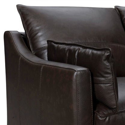 Modway Furniture 87" Dark Brown Leather Sofa with Plush Toss Pillows - Elegant Comfort and Durable Design! - 546409-HOMEROOTS