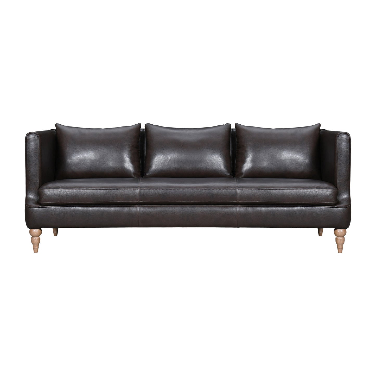 Modway Furniture 85" Dark Brown Leather Sofa - Luxurious Comfort, Elegant Design, Perfect for Stylish Living Rooms! - 546412-HOMEROOTS