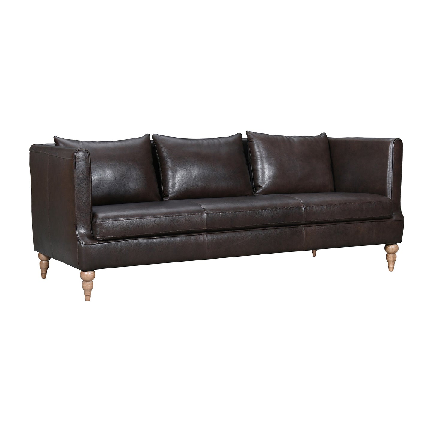 Modway Furniture 85" Dark Brown Leather Sofa - Luxurious Comfort, Elegant Design, Perfect for Stylish Living Rooms! - 546412-HOMEROOTS