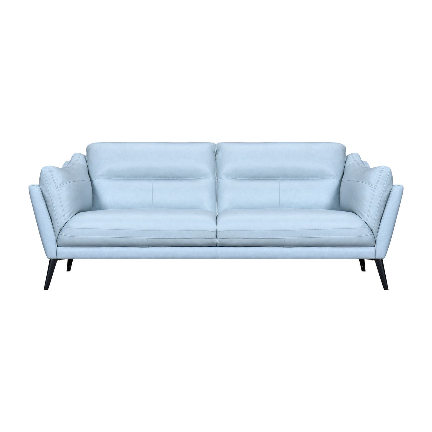 Modway Furniture 87" Sky Blue Leather Sofa with Flared Arms & Sleek Black Legs - Luxurious Comfort & Style! - 546414-HOMEROOTS