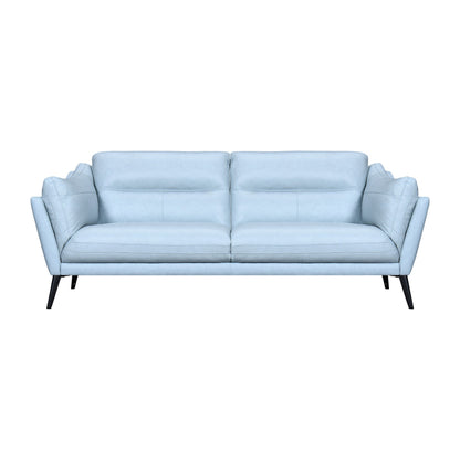 Modway Furniture 87" Sky Blue Leather Sofa with Flared Arms & Sleek Black Legs - Luxurious Comfort & Style! - 546414-HOMEROOTS
