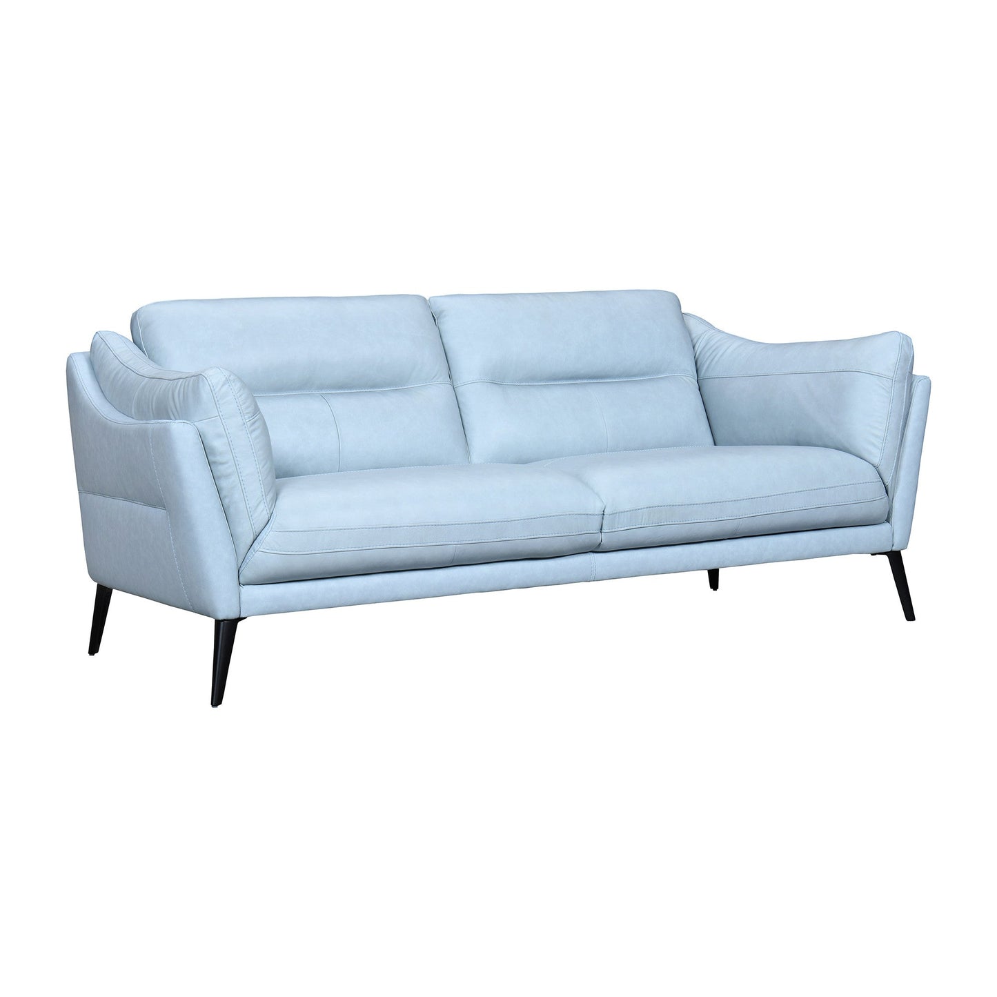Modway Furniture 87" Sky Blue Leather Sofa with Flared Arms & Sleek Black Legs - Luxurious Comfort & Style! - 546414-HOMEROOTS