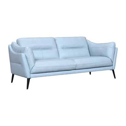 Modway Furniture 87" Sky Blue Leather Sofa with Flared Arms & Sleek Black Legs - Luxurious Comfort & Style! - 546414-HOMEROOTS