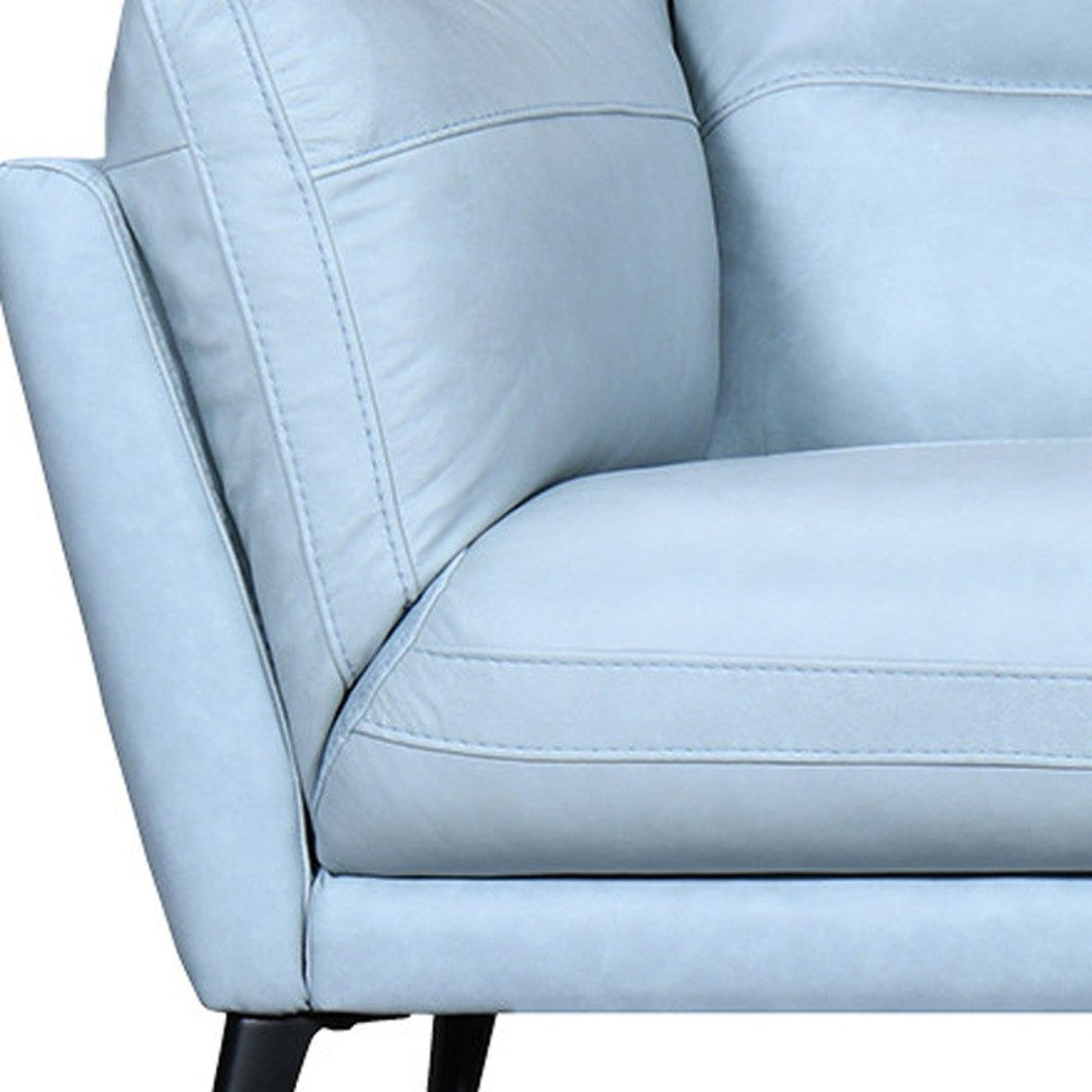Modway Furniture 87" Sky Blue Leather Sofa with Flared Arms & Sleek Black Legs - Luxurious Comfort & Style! - 546414-HOMEROOTS
