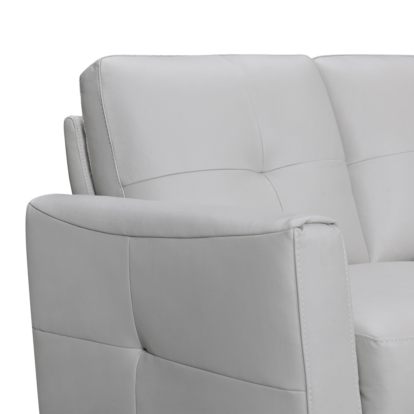 Modway Furniture 82" Luxurious Light Slate Gray Leather Sofa with Elegant Brown Legs – Stylish Comfort & Support - 546415-HOMEROOTS