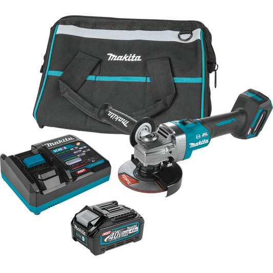 MAKITA 40V Max XGT GAG01M1 Brushless Cordless 4‑1/2” / 5" Angle Grinder Kit, with Electric Brake (4.0Ah) - GAG01M1