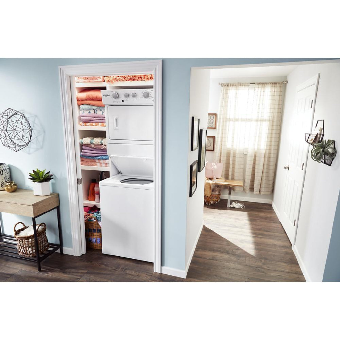 WHIRLPOOL  3.5 cu.ft Electric Stacked Laundry Center 9 Wash cycles and AutoDry - WET4027HW-KT