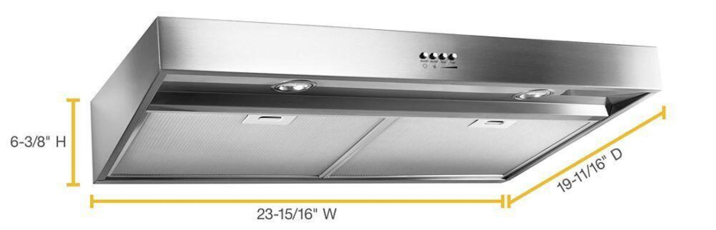 WHIRLPOOL 24" Range Hood with Full-Width Grease Filters -WVU37UC4FS-KT