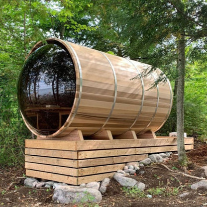 Dundalk LeisureCraft Clear Cedar Panoramic View 6 Person Barrel Sauna - 660PV