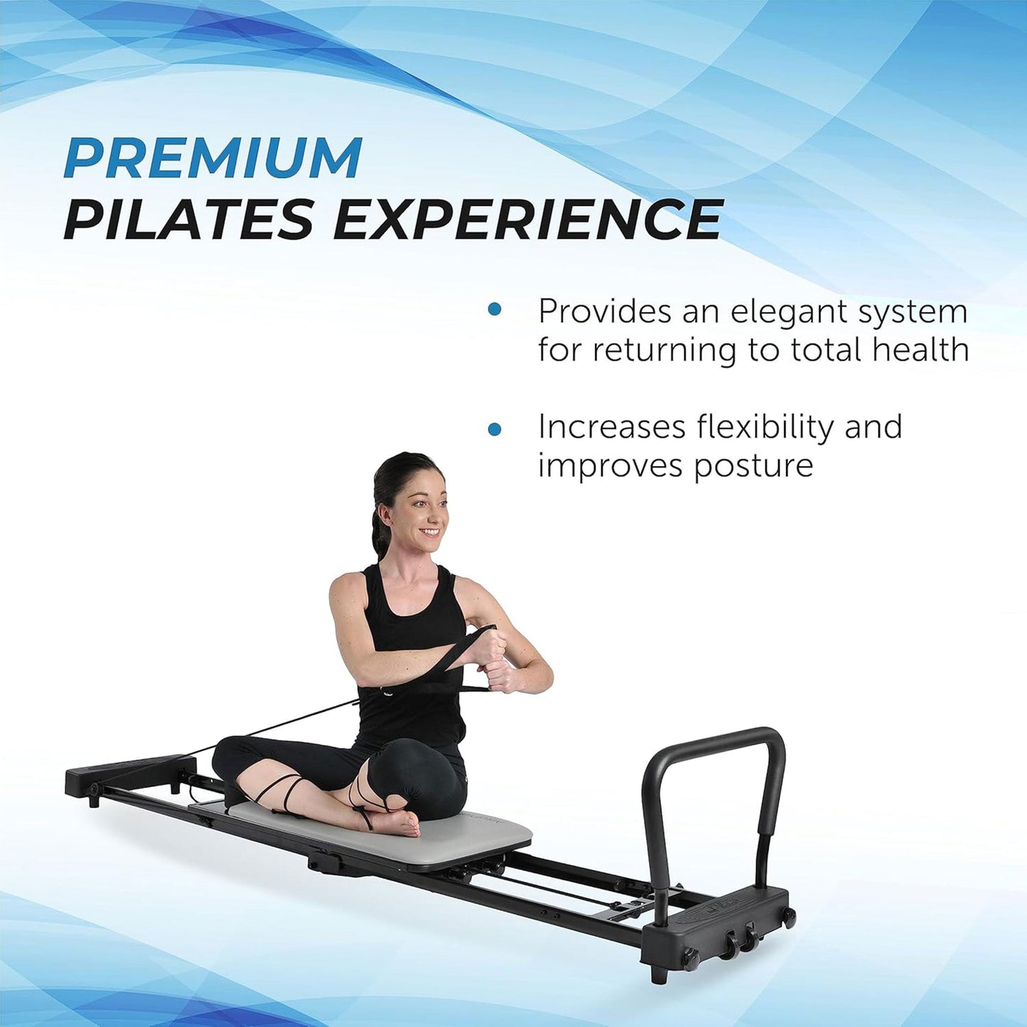 Stamina AeroPilates 287 Folding Pilates Workout Reformer Machine w/o Rebounder - 79739