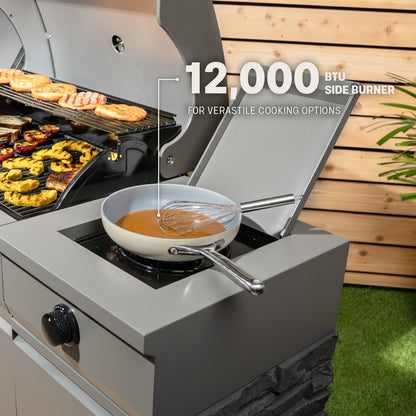 TYTUS Fresno 5-Burner LP/NG Convertible Grill in Gunmetal + Carbon Wood - TDT-021-0105
