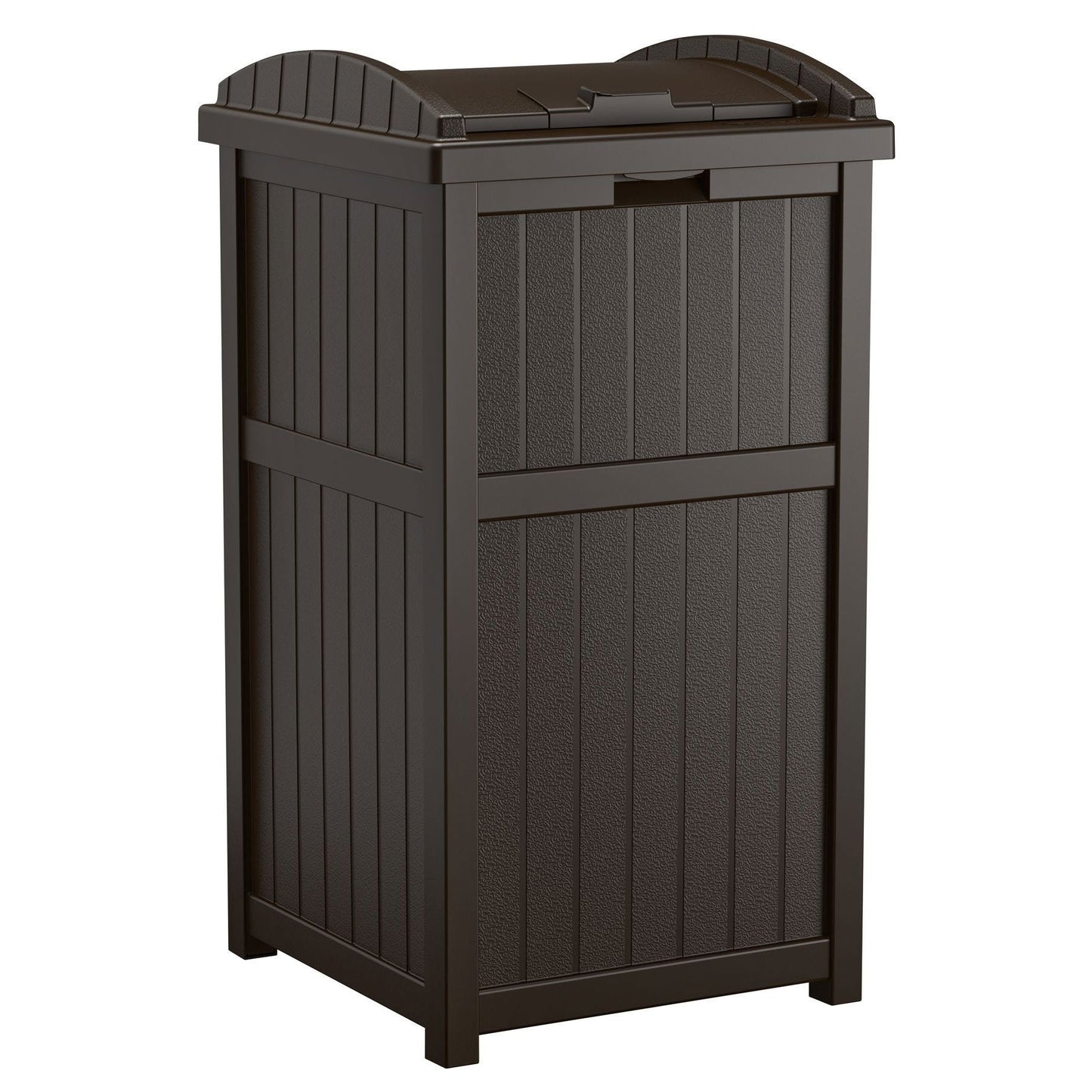 Suncast Trash Hideaway Outdoor 33 Gallon Garbage Waste Can Bin, Java (10 Pack) - 173821