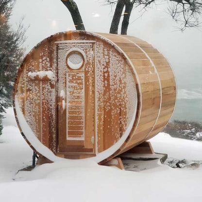 Dundalk LeisureCraft Clear Red Cedar Barrel Sauna - DLCRCBS-666KW