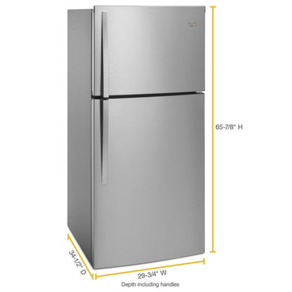 WHIRLPOOL 30-inch Wide Top Freezer Refrigerator - 19 cu. ft. - WRT519SZDM-KT