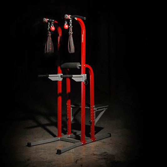 Stamina X Fortress Power Tower Home Gym Pull Up Fitness Workout Station, Red - 88791