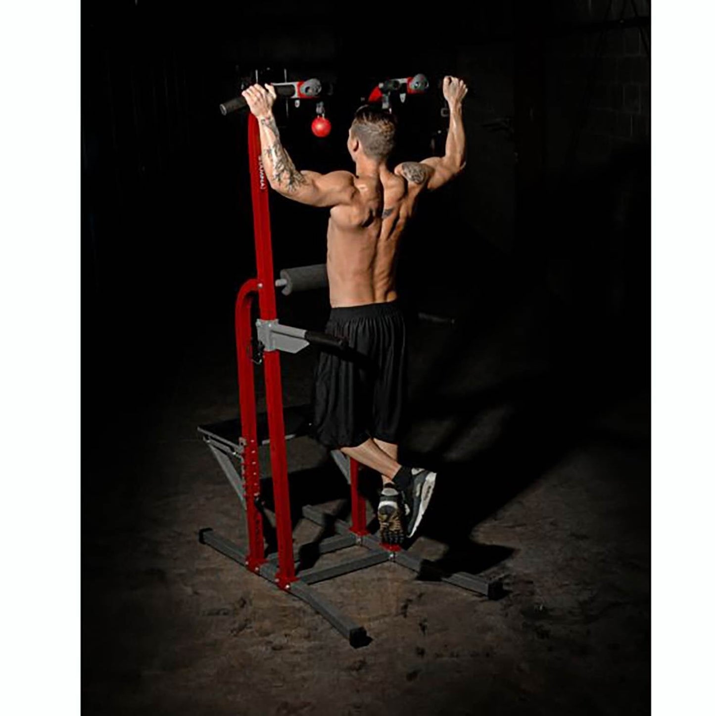 Stamina X Fortress Power Tower Home Gym Pull Up Fitness Workout Station, Red - 88791