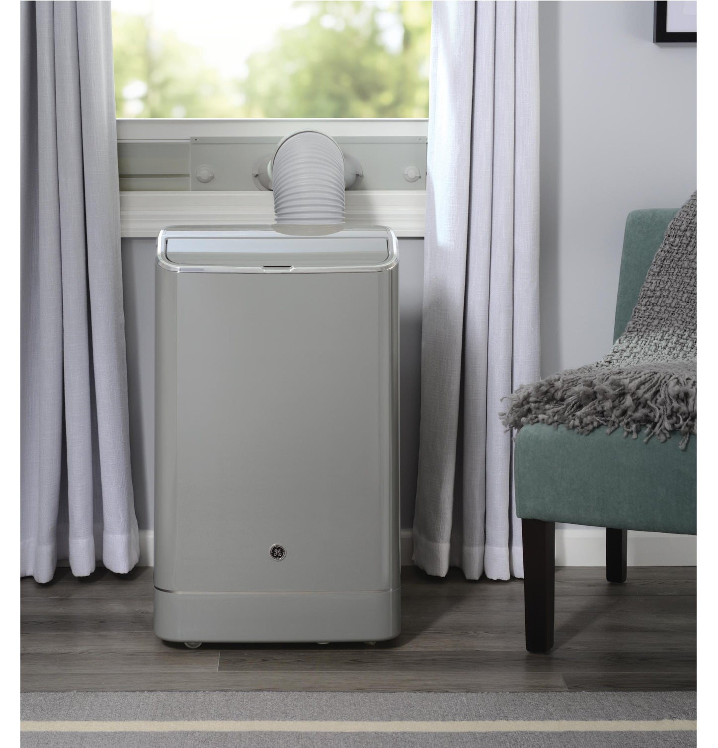 GE APPLIANCES APCD10JASG GE(R) 10,500 BTU Portable Air Conditioner with Dehumidifier and Remote, Grey - APCD10JASG-KT