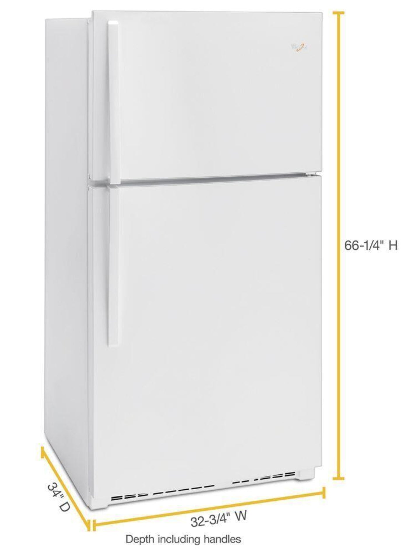 WHIRLPOOL 33-inch Wide Top Freezer Refrigerator - 21 cu. ft. - WRT511SZDW-KT