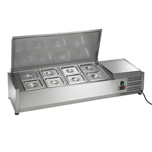 Arctic Air ACP48 48" Eight Pan Stainless Steel Counter Top Prep Unit - ACP48