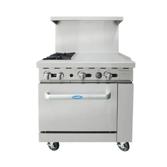 Atosa AGR-2B24GR-NG 36" CookRite Range Natural Gas With 24" Griddle - AGR-2B24GR-NG