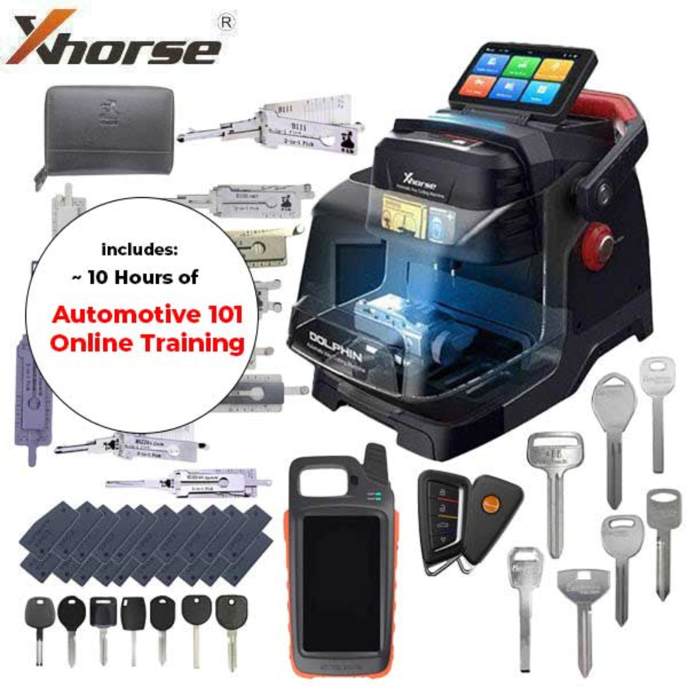 Xhorse Beginner Cut & Programming Bundle - Dolphin II XP-005L + VVDI Key Tool MAX Pro - AUTO101TRAIN+CUT+PROGRAM
