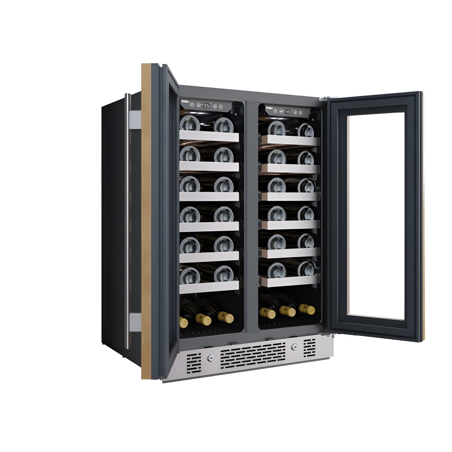 Avallon 24 Inch Wide 42 Bottle Capacity French Door Wine Cooler with LED Lighting - AWC242FDPRG