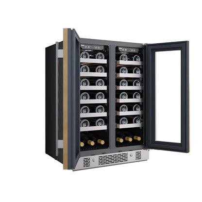 Avallon 24 Inch Wide 42 Bottle Capacity French Door Wine Cooler with LED Lighting - AWC242FDPRG