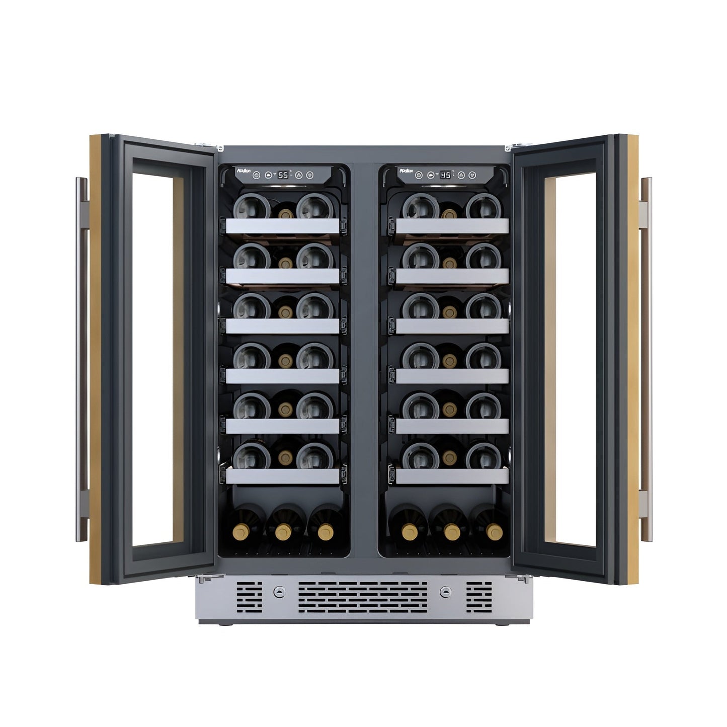 Avallon 24 Inch Wide 42 Bottle Capacity French Door Wine Cooler with LED Lighting - AWC242FDPRG