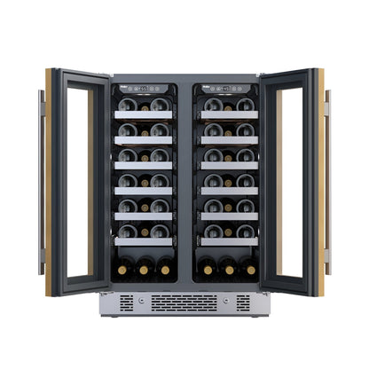 Avallon 24 Inch Wide 42 Bottle Capacity French Door Wine Cooler with LED Lighting - AWC242FDPRG