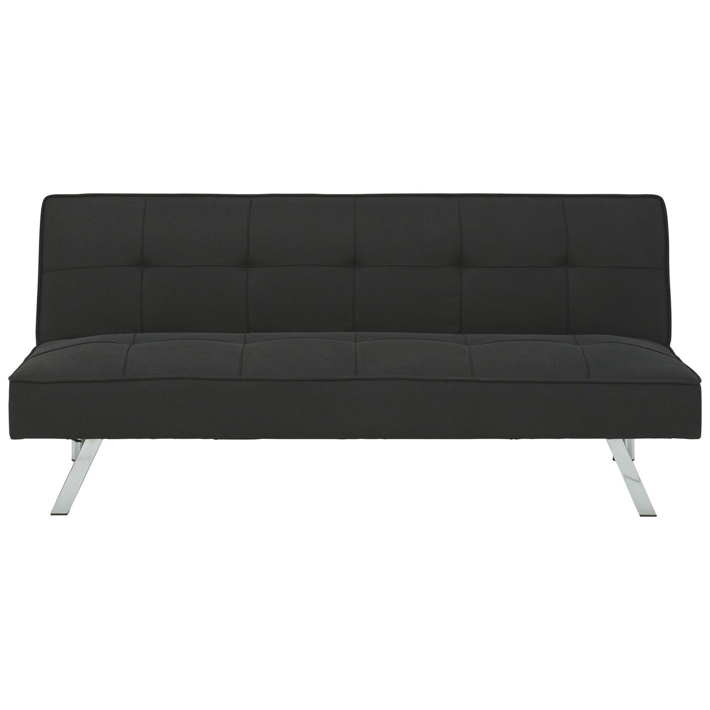 Modway Furniture 66 Inch Modern Convertible Armless Sofa, Square Tufting, Black Fabric - BM226468-BENZARA