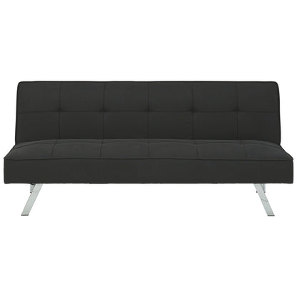 Modway Furniture 66 Inch Modern Convertible Armless Sofa, Square Tufting, Black Fabric - BM226468-BENZARA