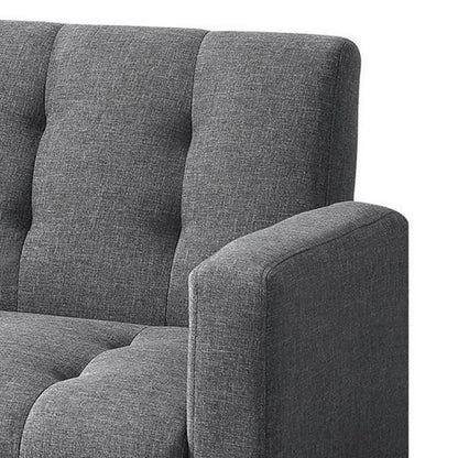 Modway Furniture 74 Inch Sofa Bed, Tufted Gray Linen Like Fabric, Track Arms, Hardwood Frame - BM294848-BENZARA