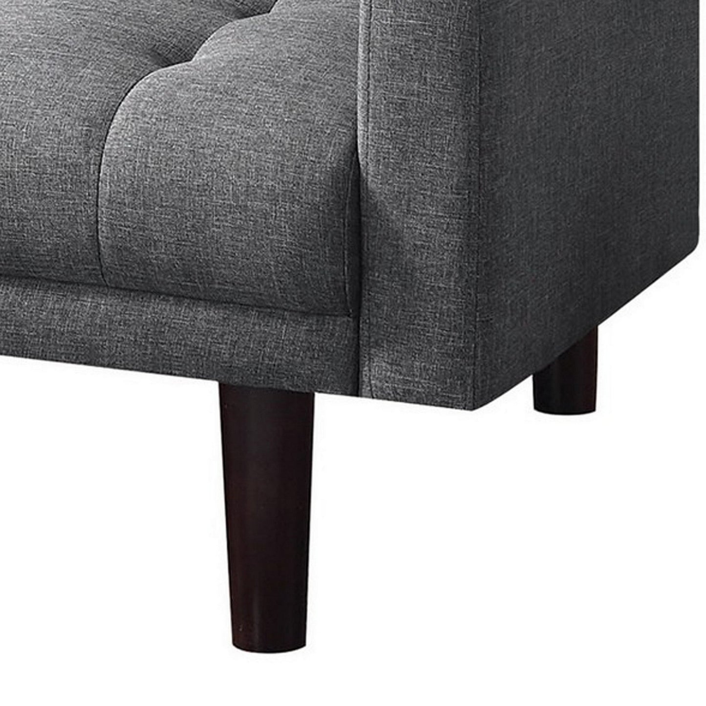 Modway Furniture 74 Inch Sofa Bed, Tufted Gray Linen Like Fabric, Track Arms, Hardwood Frame - BM294848-BENZARA