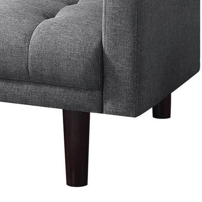 Modway Furniture 74 Inch Sofa Bed, Tufted Gray Linen Like Fabric, Track Arms, Hardwood Frame - BM294848-BENZARA