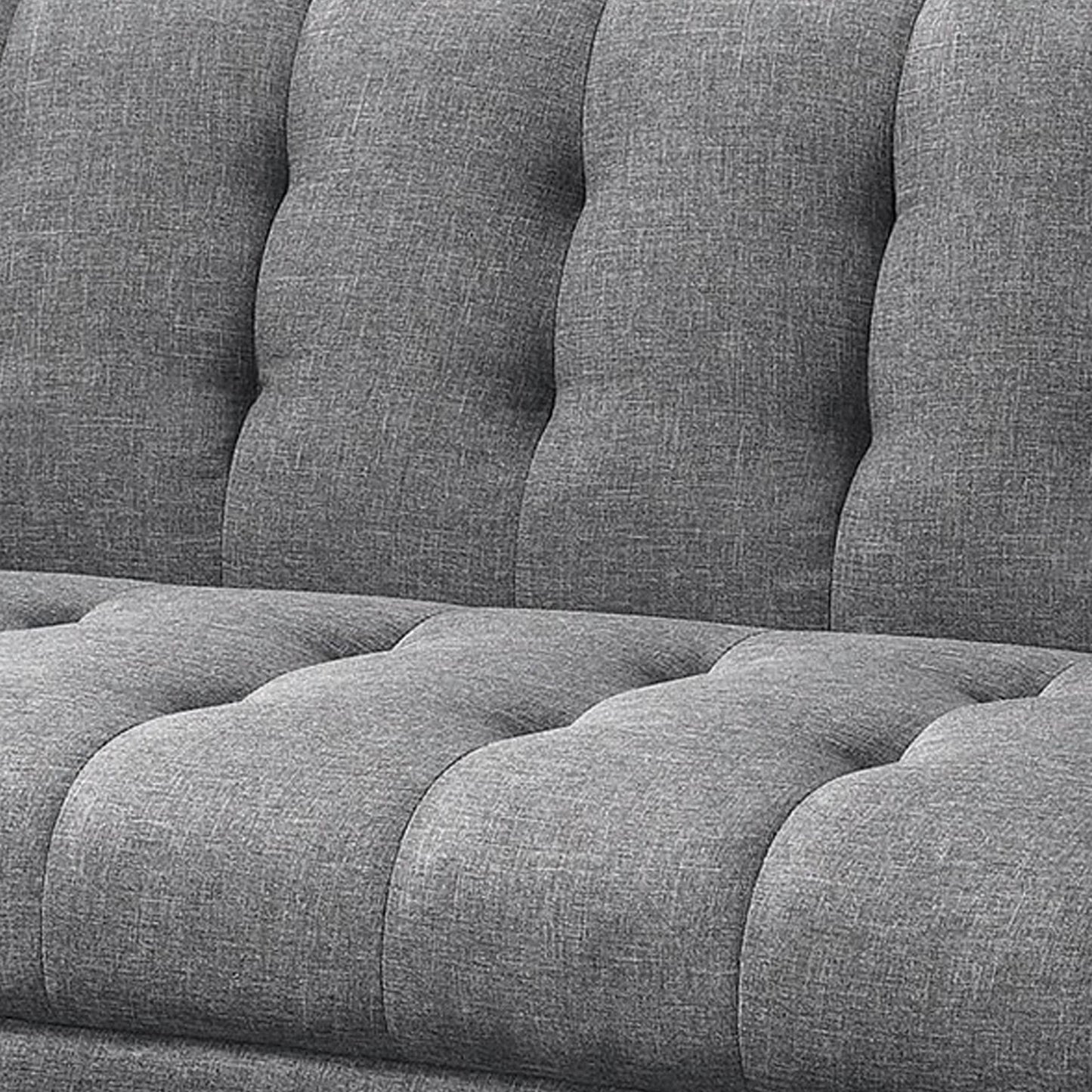 Modway Furniture 74 Inch Sofa Bed, Tufted Gray Linen Like Fabric, Track Arms, Hardwood Frame - BM294848-BENZARA