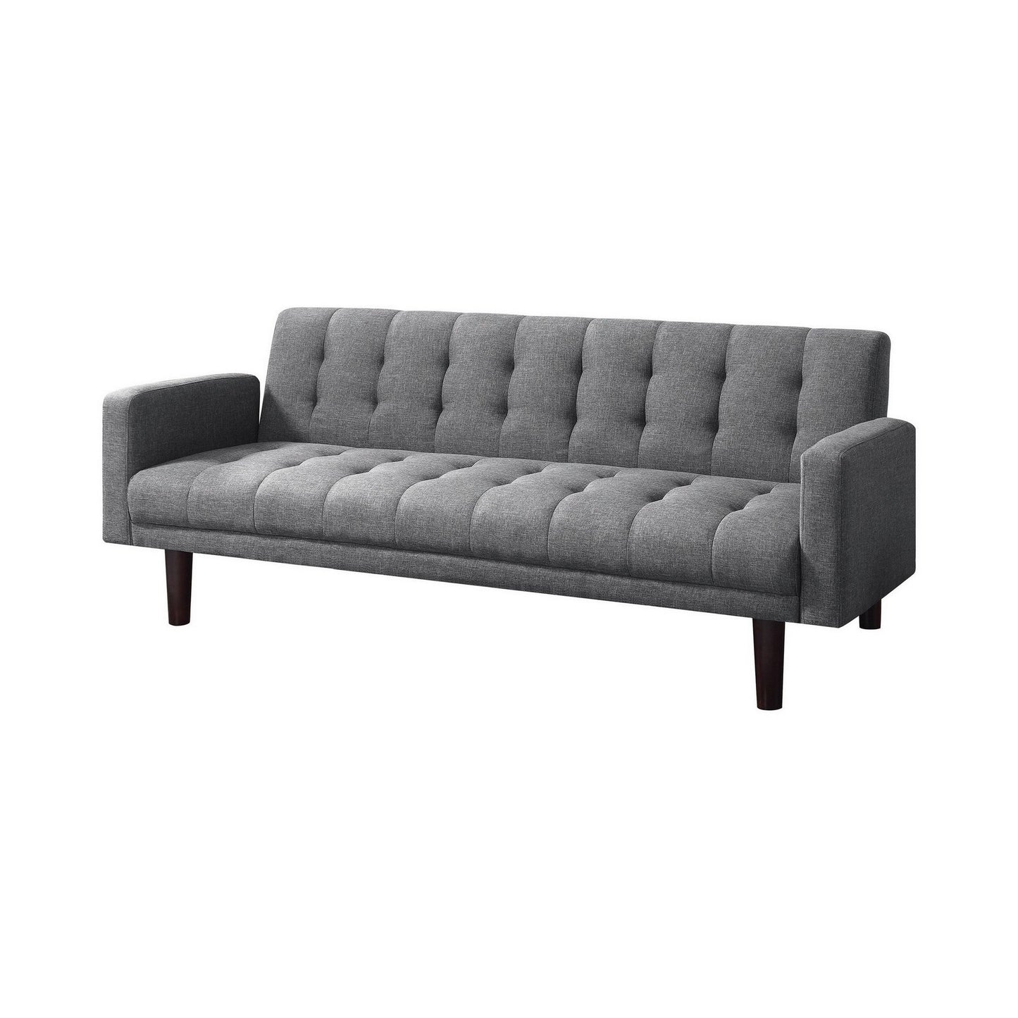 Modway Furniture 74 Inch Sofa Bed, Tufted Gray Linen Like Fabric, Track Arms, Hardwood Frame - BM294848-BENZARA