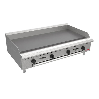 BakeMax 48" Countertop Themostatic Gas Griddle w/ Manual Controls, 120,000 BTU - BATG48