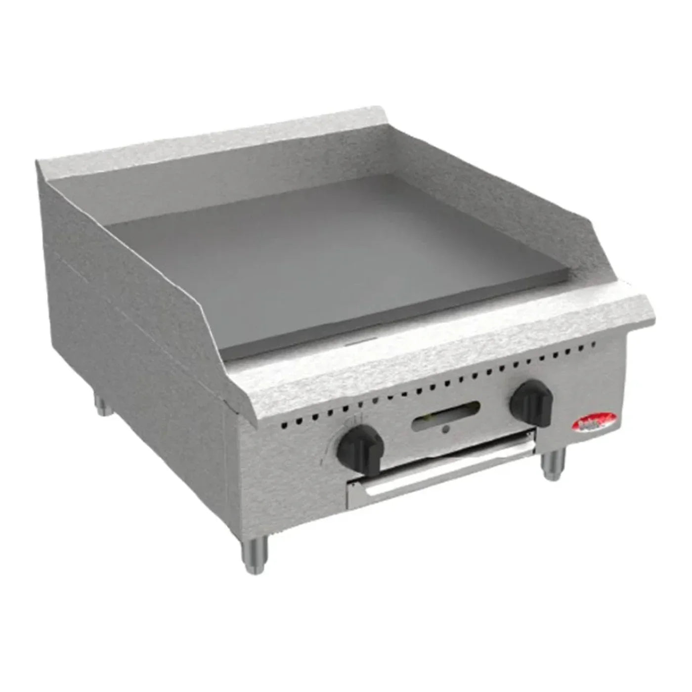 BakeMax 24" Countertop Heavy Duty Natural Gas Griddle w/ Manual Controls, 60,000 BTU - BACG24-2