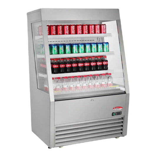 BakeMax  36" Grab & Go Refrigerated Floor Display Case, Stainless Steel - BMGGS36