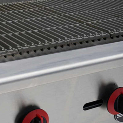 Saba - CB-48, Commercial 48" Radiant Charbroiler 4 Burners Cooktop Natural Gas/Liquid Propane - CB-48