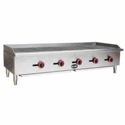 Saba - CB-60, Commercial 60" Radiant Charbroiler 5 Burners Cooktop Natural Gas/Liquid Propane - CB-60