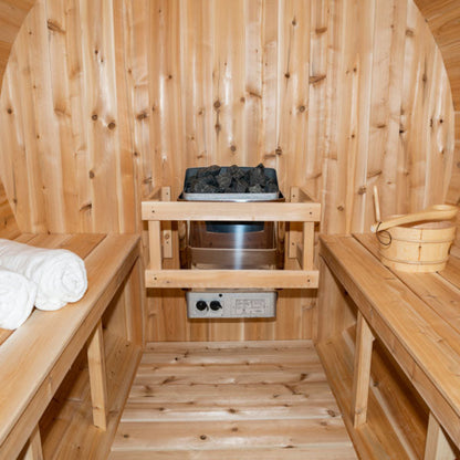 Dundalk LeisureCraft Canadian Timber Serenity 3-4 Person Barrel Sauna CTC2245W - CTC2245W-NH