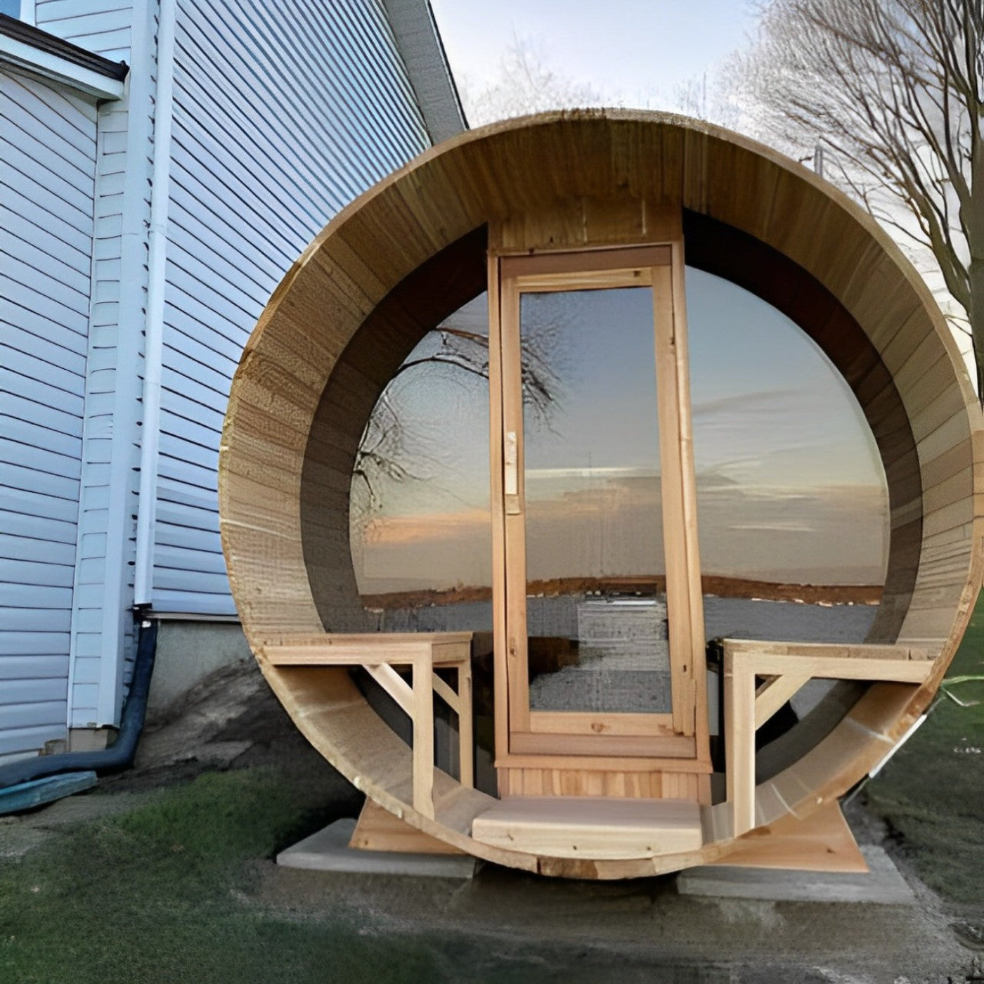 Dundalk LeisureCraft Tranquility MP Barrel Sauna - CTC2345MPW