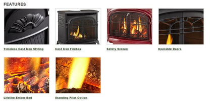 Vermont Castings Stardance Direct Vent Gas Stove with IntelliFire Touch Ignition System - SDDVT-IFT-CB