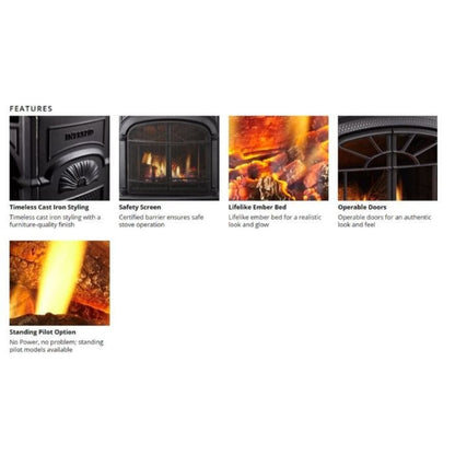 Vermont Castings Intrepid Direct Vent Gas Stove with IntelliFire Touch Ignition System - INDVR-IFT-CB