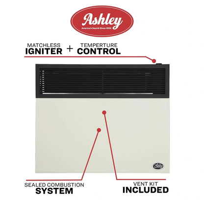 US stove 17,000 BTU direct vent natural gas wall heater