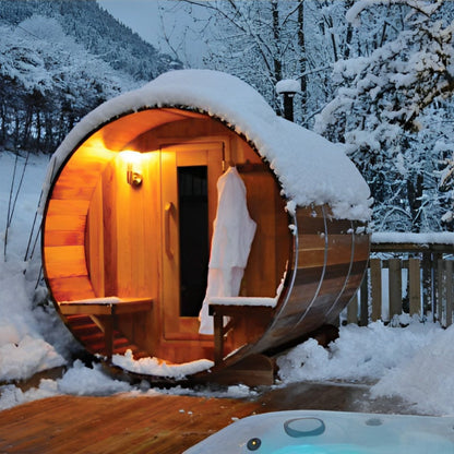 Dundalk LeisureCraft Knotty Cedar Barrel Sauna - DLCKNOTTYCBS6X4-6KW